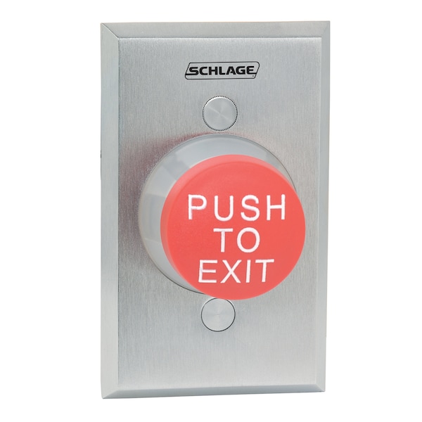 620 Series, Single Gang Mount Delayed Action Pushbutton, Satin Chrome